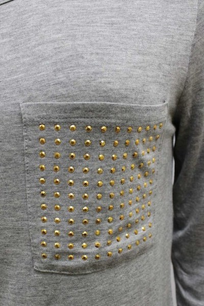 Long Sleeve Shirt w/Rhinestone Pocket - More Colors